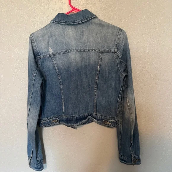 American Eagle Blue Cropped Jean Jacket - Picture 3 of 3